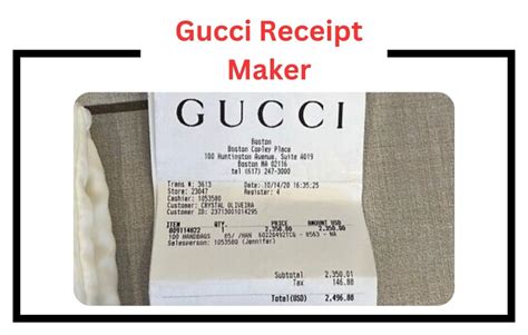 gucci gift receipt|gucci receipt maker.